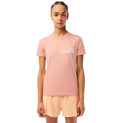 Dames t-shirt lacoste katoen roze