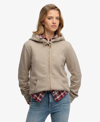 Superdry dames zip-hoodie essential logo half brushed – eclipse navy