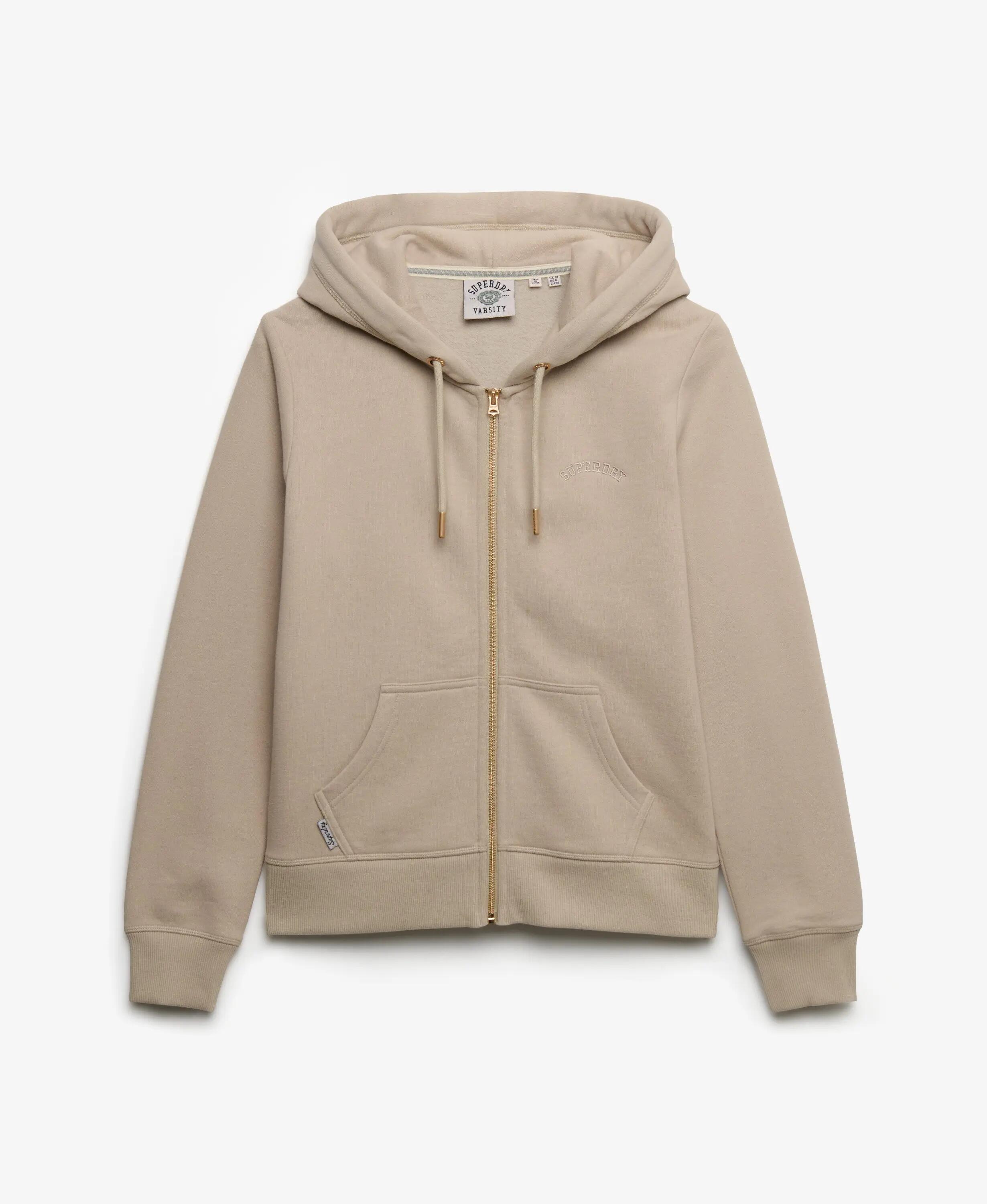 superdry Sweat com capuz e fecho Essential Logo Half Brushed – Feather Grey 7/7