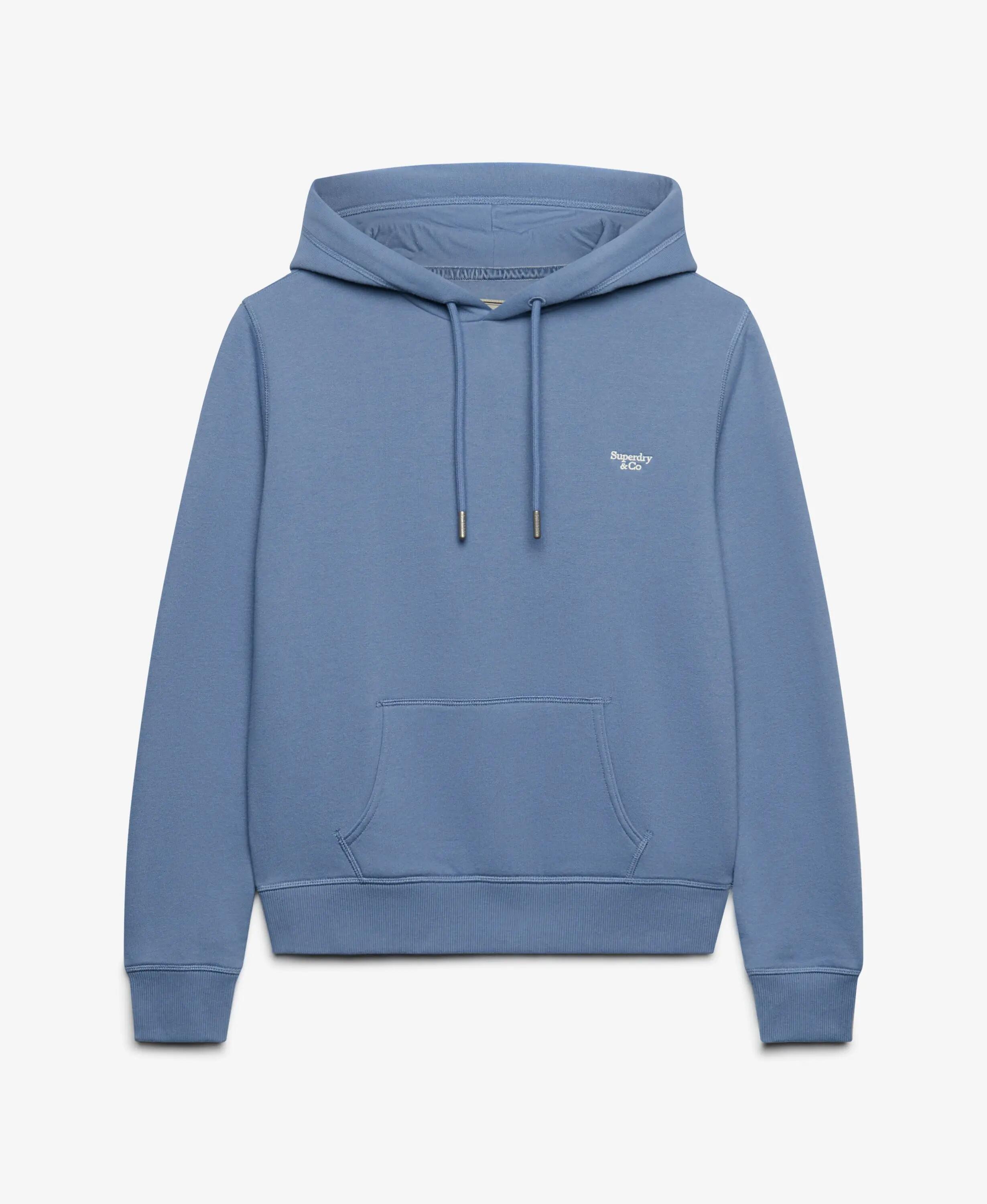 superdry Sweat à capuche Signature brodé en coton recyclé – Tidal Blue 7/7