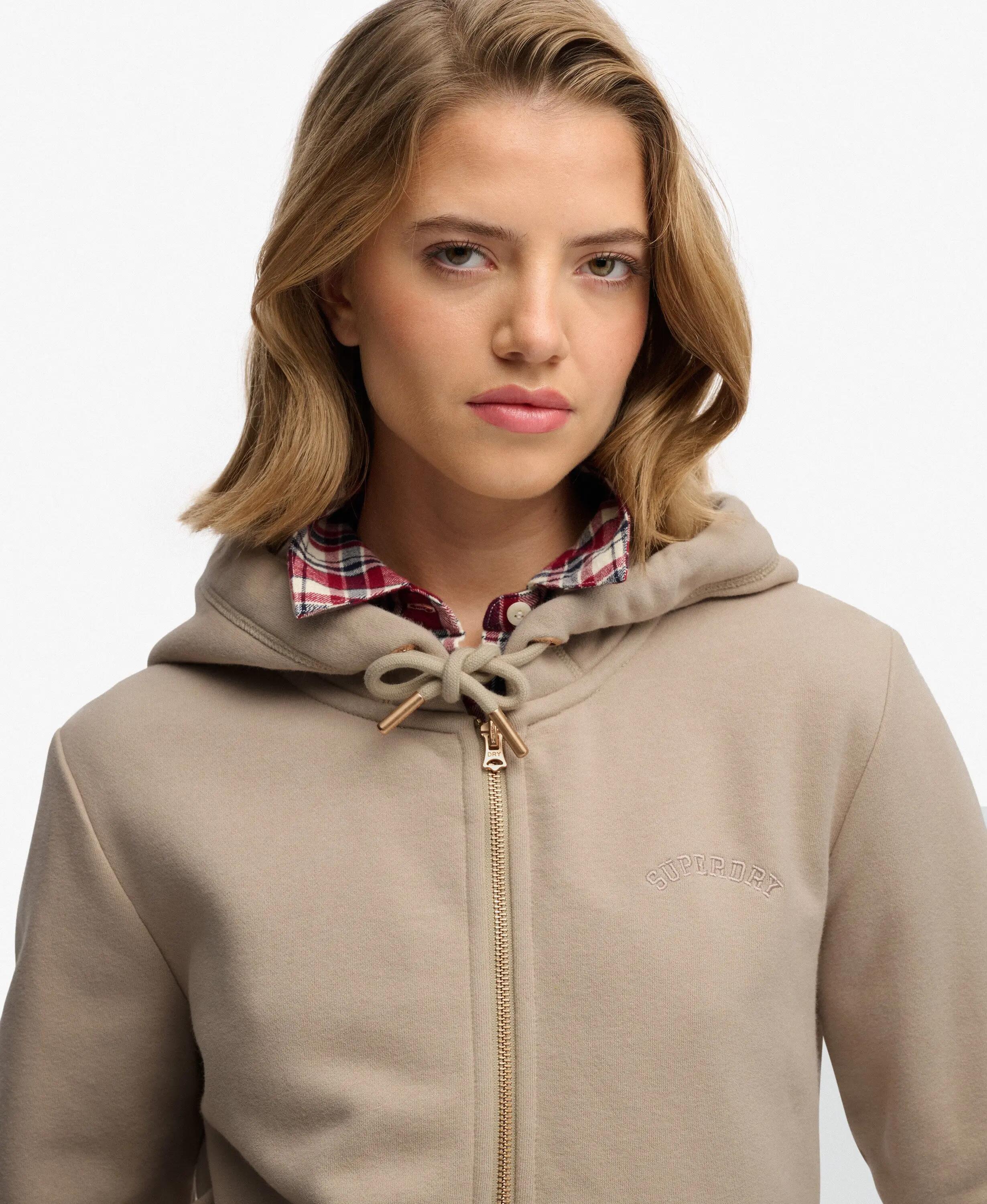 superdry Sweat com capuz e fecho Essential Logo Half Brushed – Feather Grey 4/7