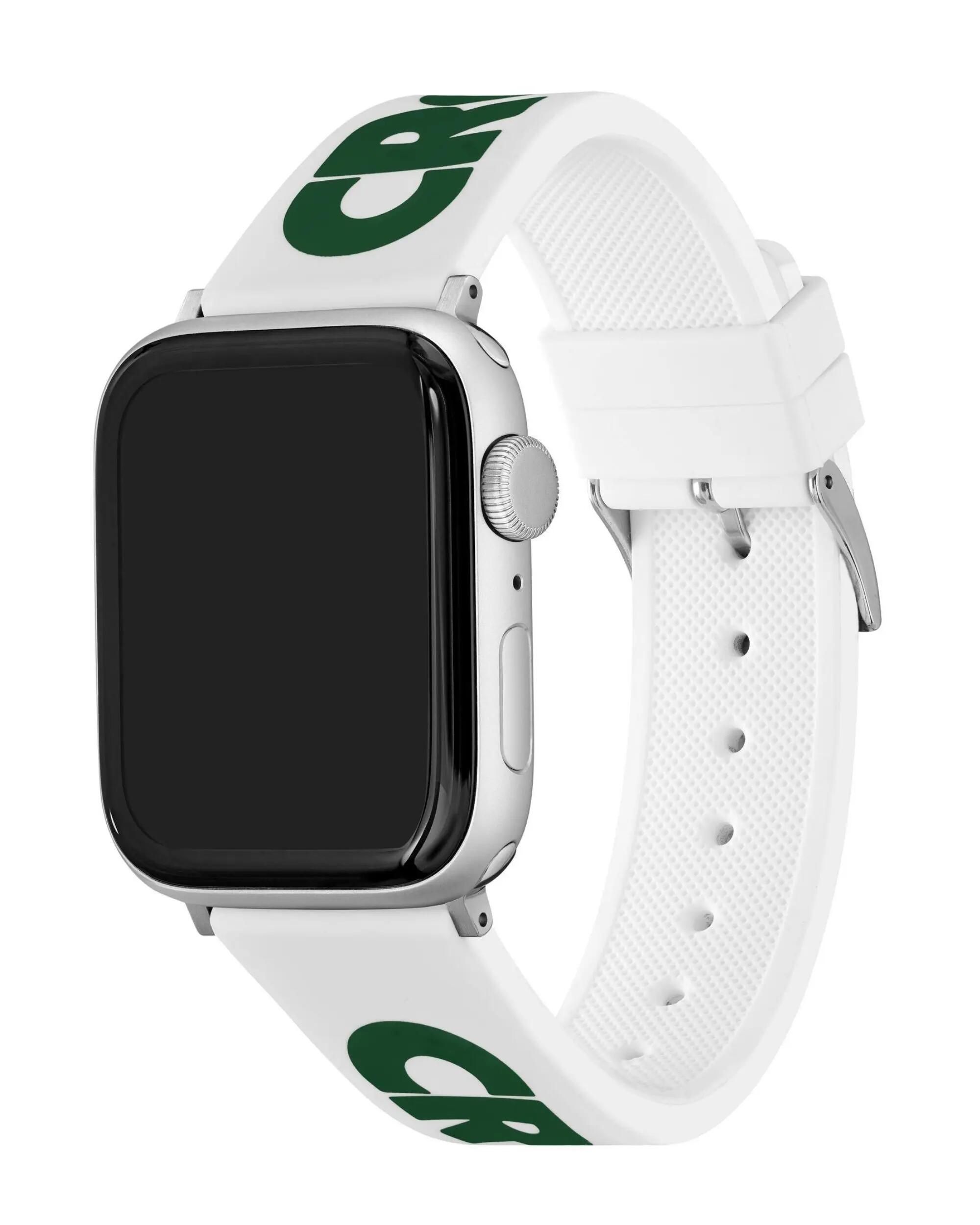 Bracelet en silicone Lacoste pour Apple Watch 42/44/45/49 mm Blanc 3/5