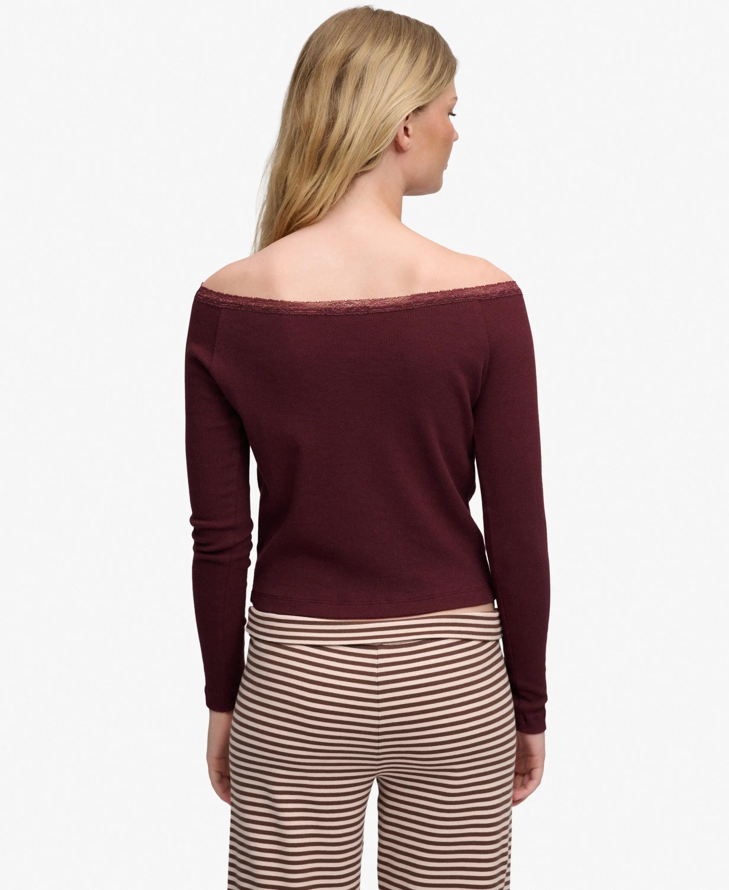 superdry Haut manches longues Athletic Essentials en dentelle Port Red 5/7