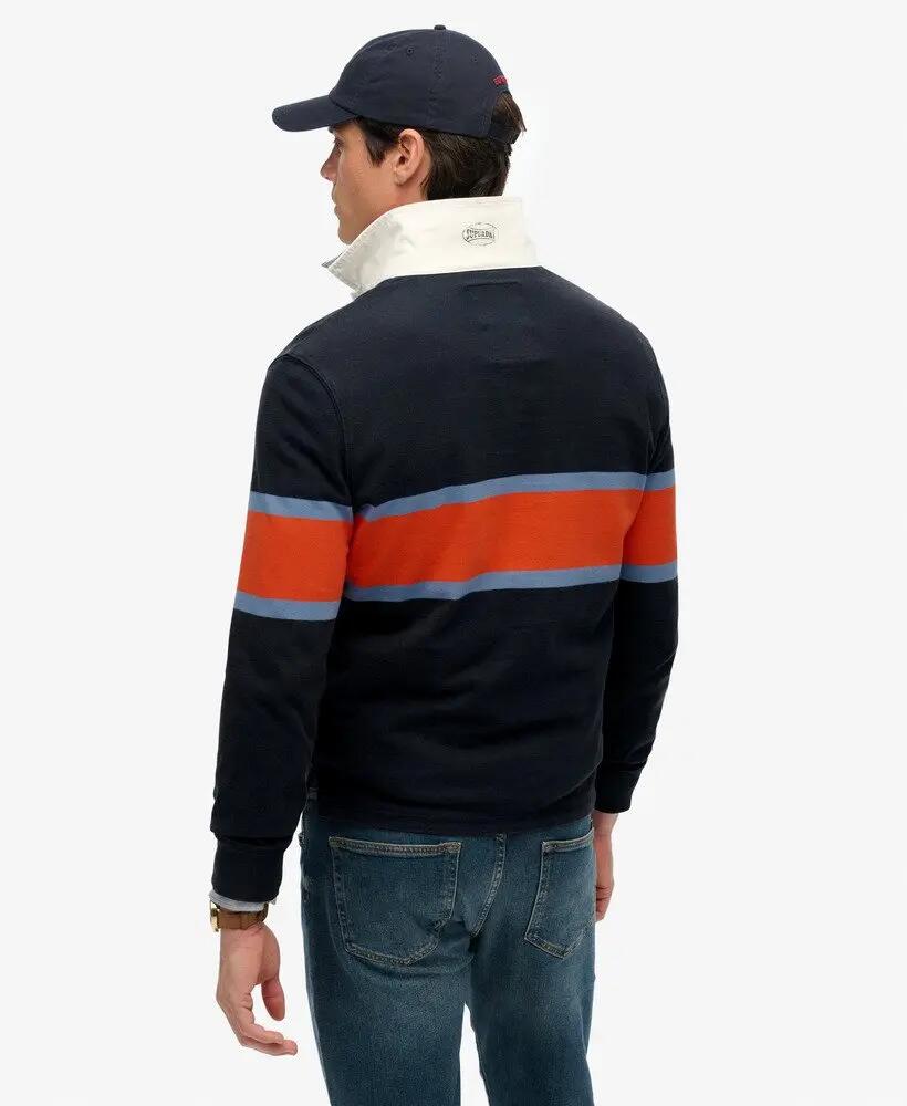 superdry Rugby Vintage a Righe – 100% Cotone Biologico – NAVY CHEST BAND STRIPE 5/7