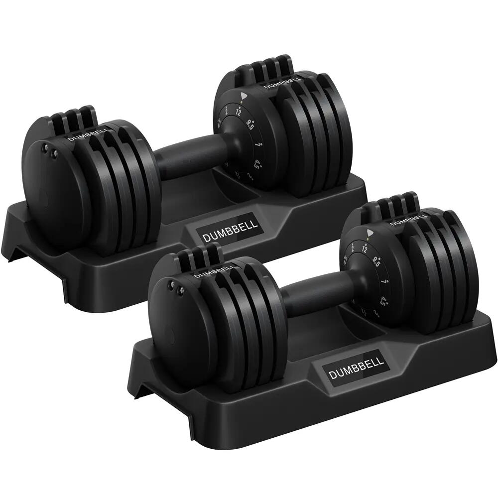 Haltère réglable à charge variable pour entraînement fitness 12 kg noir 3/4