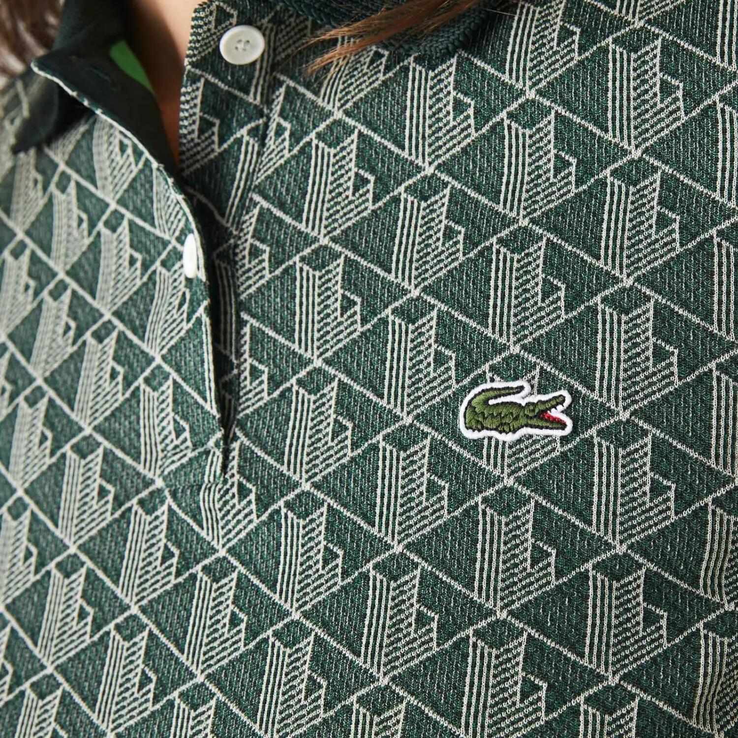 Koszulka damska Lacoste Contrast Collar Monogram 5/6