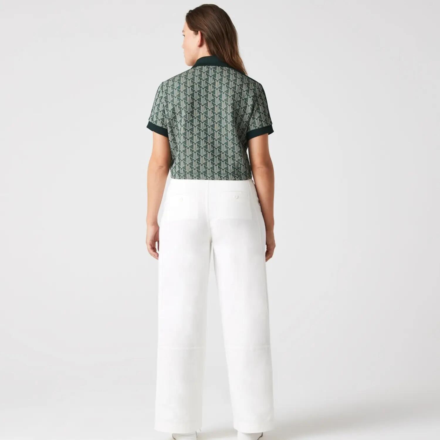 Koszulka damska Lacoste Contrast Collar Monogram 3/6