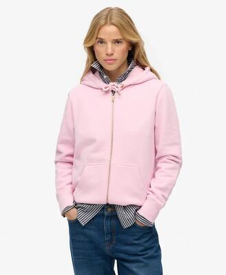 Superdry dames zip-hoodie essential logo half brushed – eclipse navy