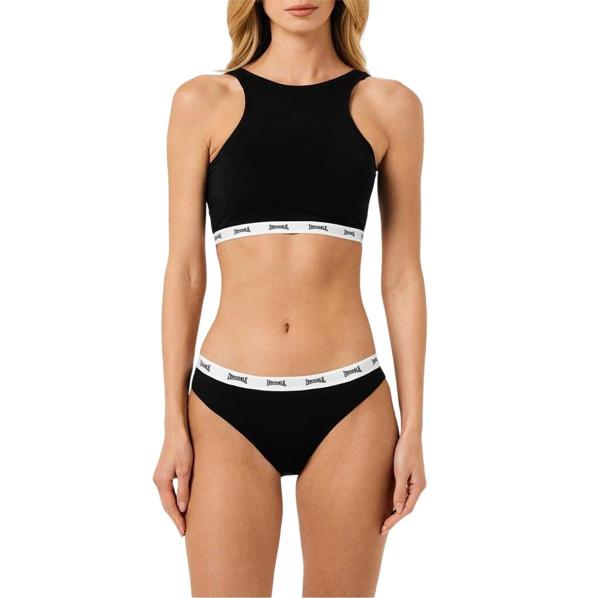 SportBH für , Baumwolle Damen Schwarz 2/3