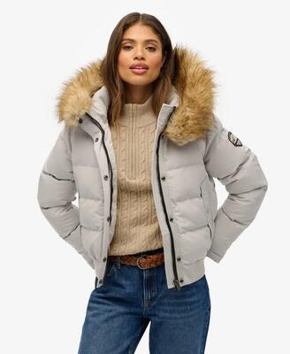 Superdry everest hooded bomberjack slim, gewatteerd