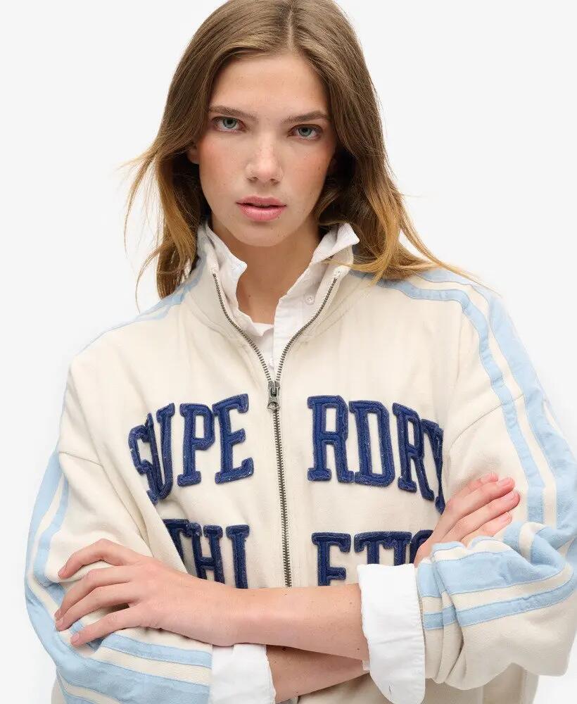 superdry Athletic Essentials Rits-Tracktop van 100% katoen, oversized 3/6
