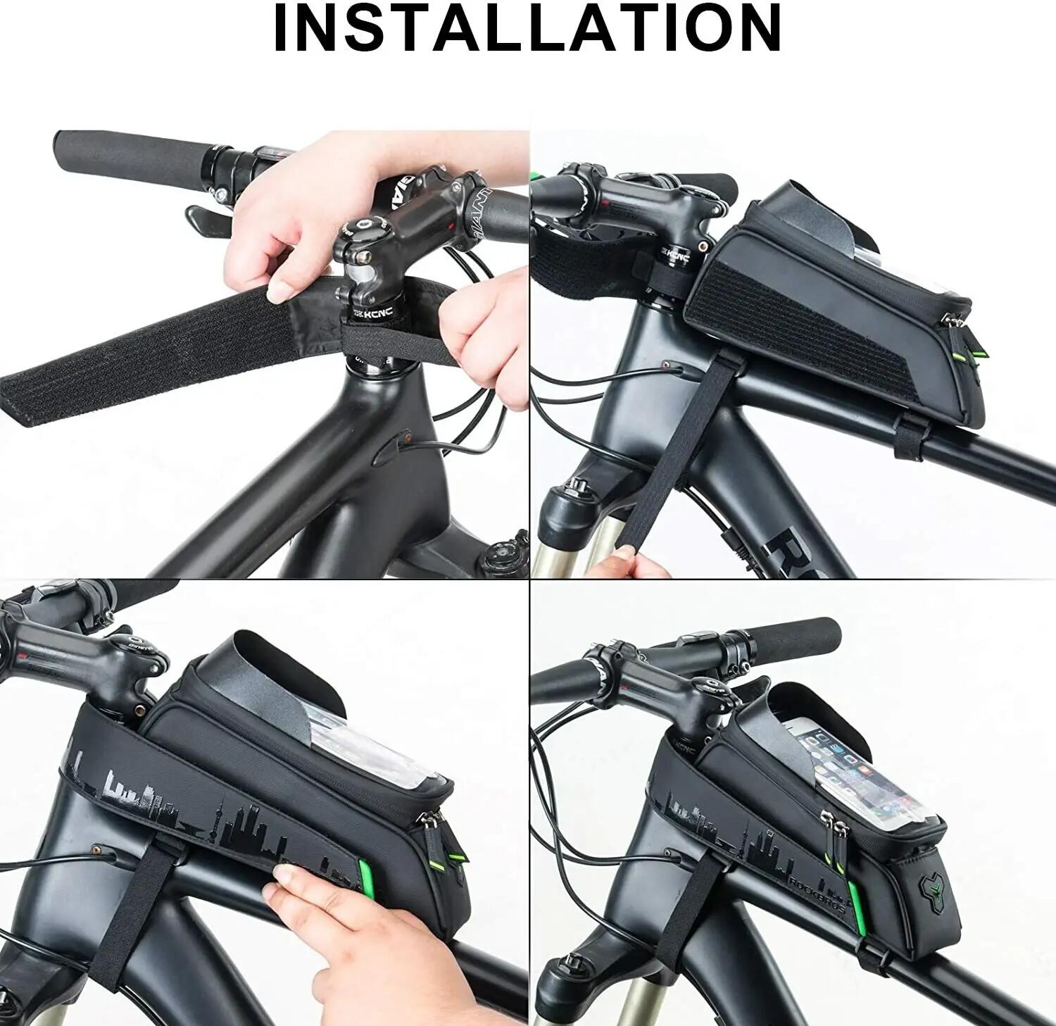 Fahrrad-Rahmentasche wasserdicht mit Touchscreen-Fenster 6/7