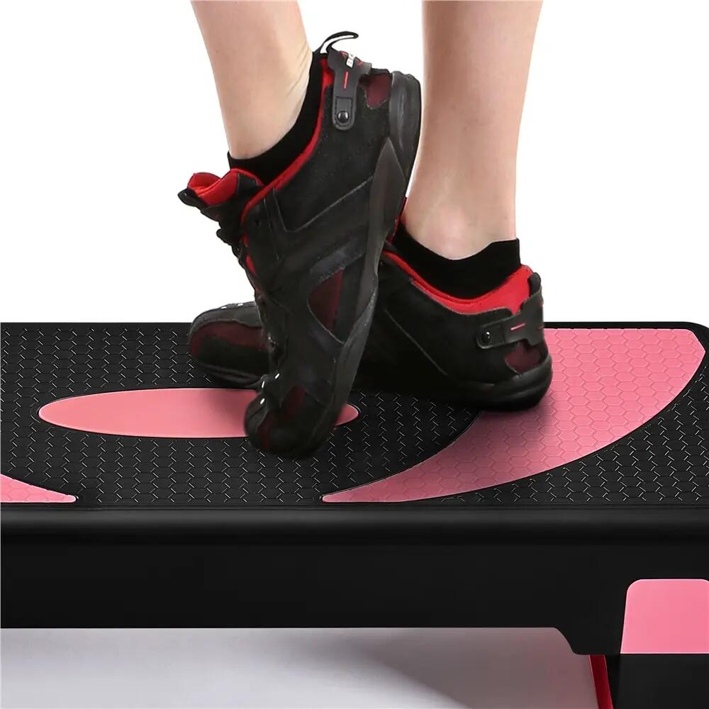 Step d'aérobic réglable en 3 niveaux ( 10,5/15/20cm ) charge max. 250 kg rose 6/9