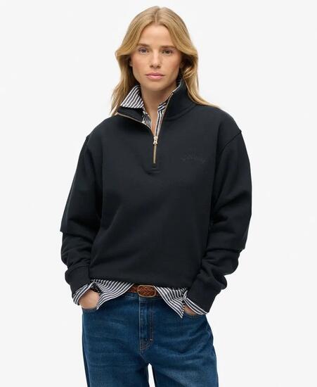 superdry Essential Logo Halbzip-Pullover – Lockere Passform – BLUEBELL