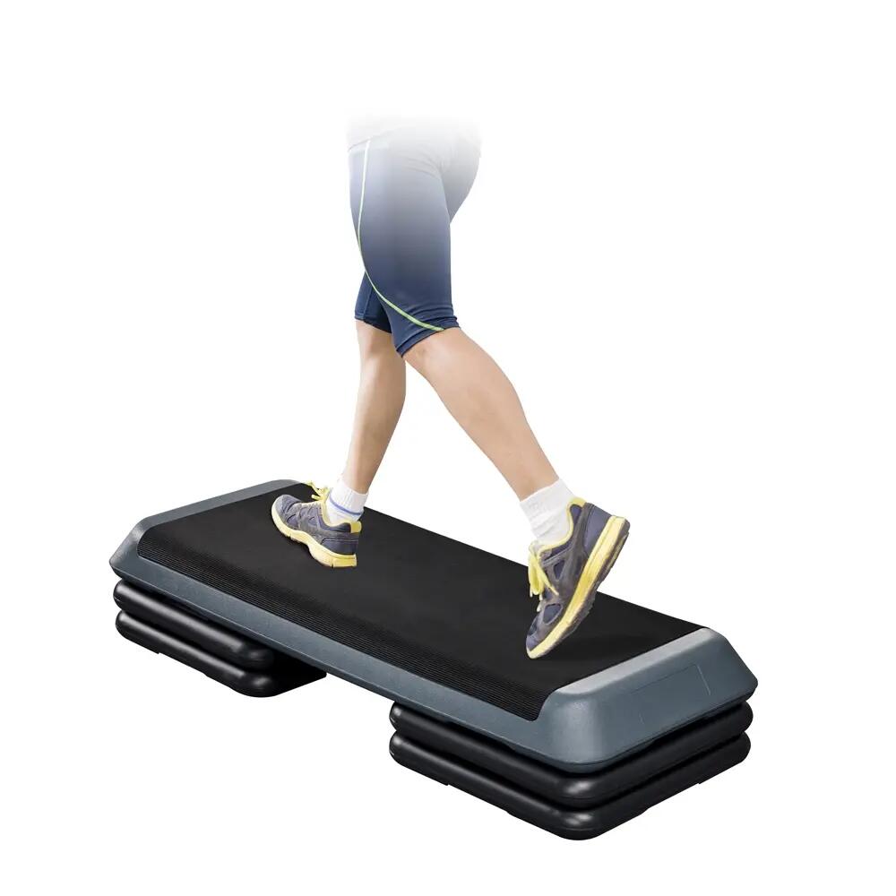 Step aerobico regolabile in altezza, portata 250 kg, nero e grigio 7/7