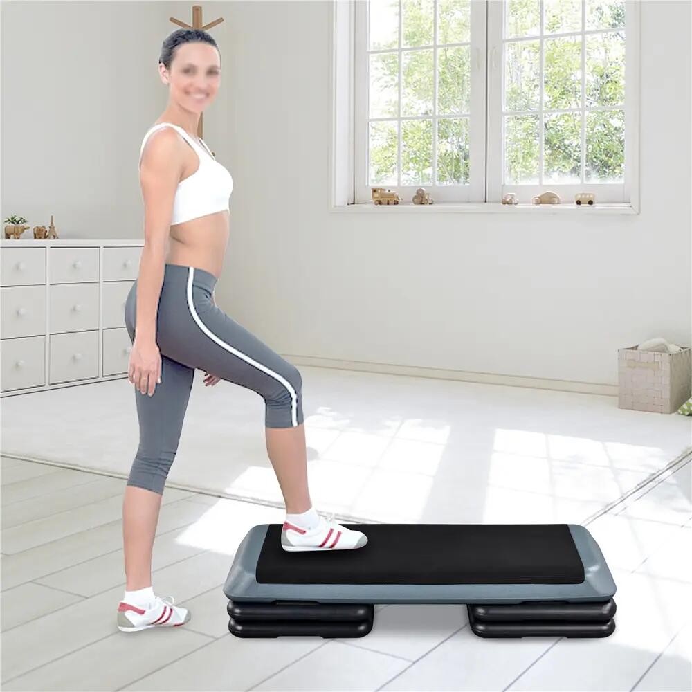 Step aerobico regolabile in altezza, portata 250 kg, nero e grigio 6/7