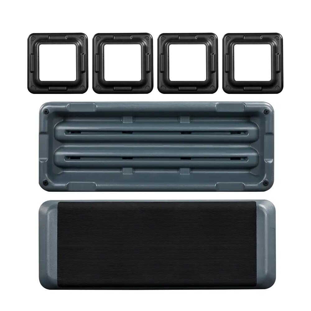 Step aerobico regolabile in altezza, portata 250 kg, nero e grigio 5/7
