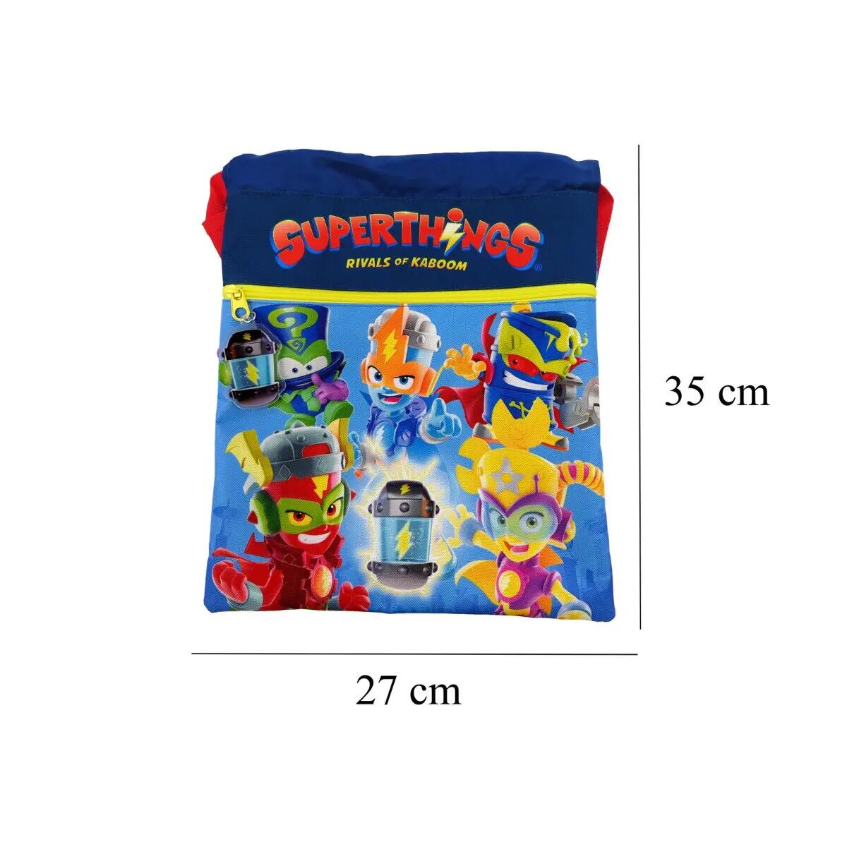 Borsa sportiva per bambini SuperThings da 35 cm con coulisse, blu resistente 5/5