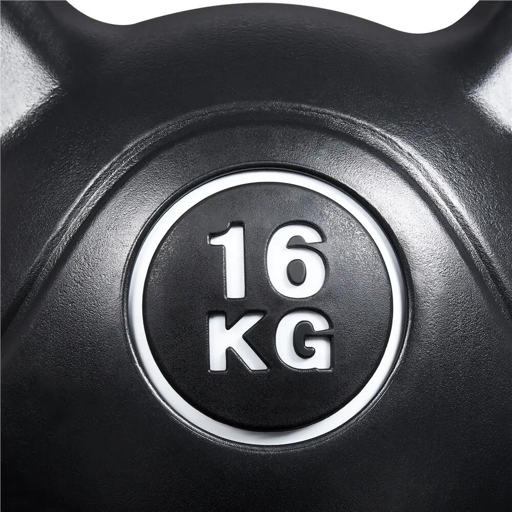 Kettlebell da 16 kg con struttura solida per fitness a casa e in palestra, nero 8/12