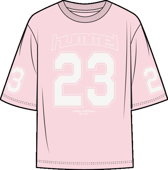 hummel T-shirt manches courtes hmlMESS BOXY T-SHIRT SS en polyester – PINK LADY