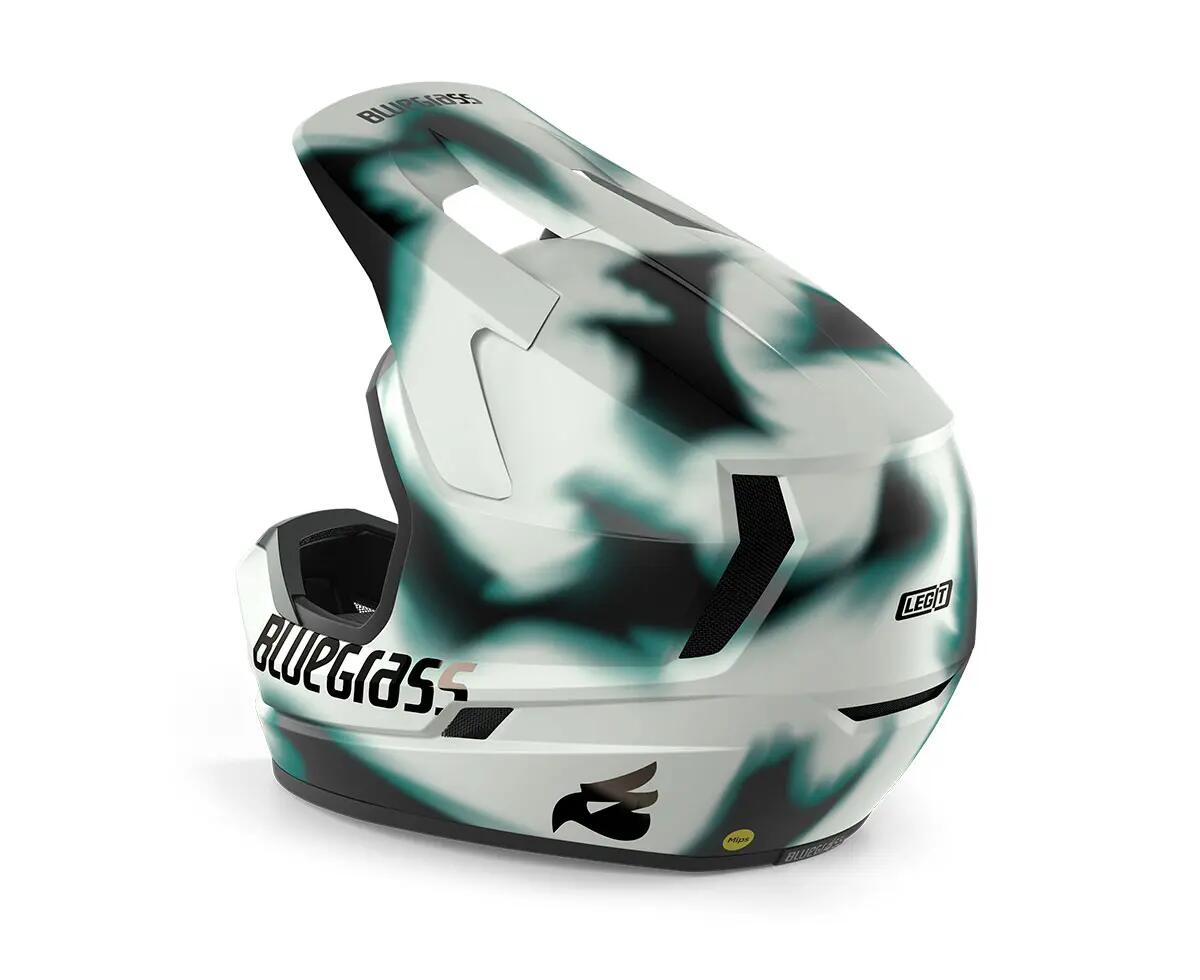 Casca MTB Bluegrass Legit Mips - alb-verde mentolat mat 3/4