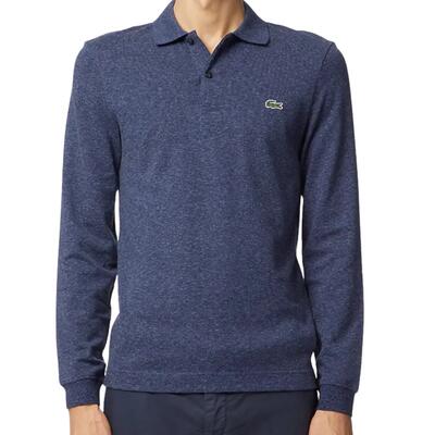 Heren poloshirt lacoste, blauw piqué, slim fit