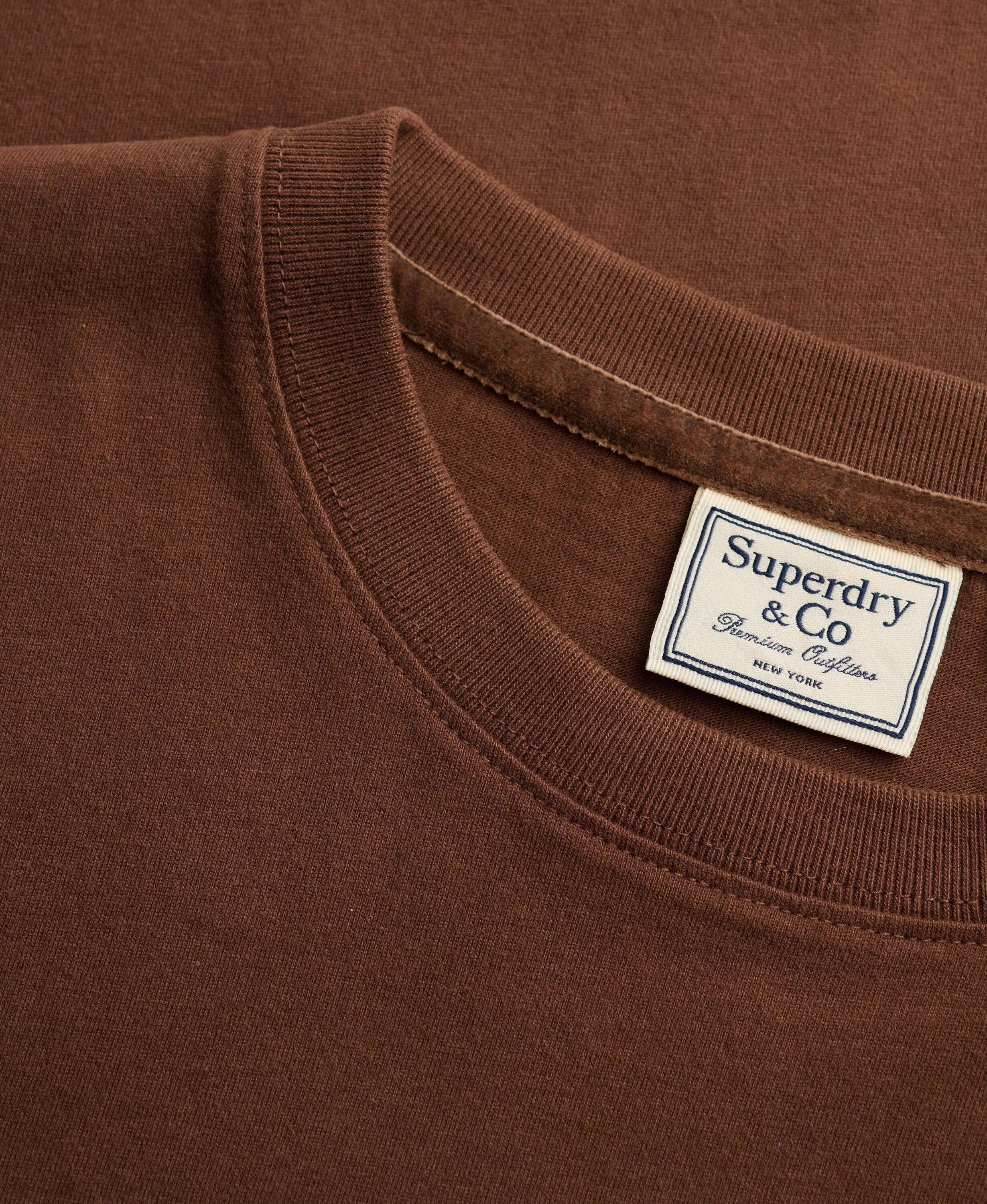 superdry T-shirt Signature ricamata in cotone biologico Chestnut Brown 6/6
