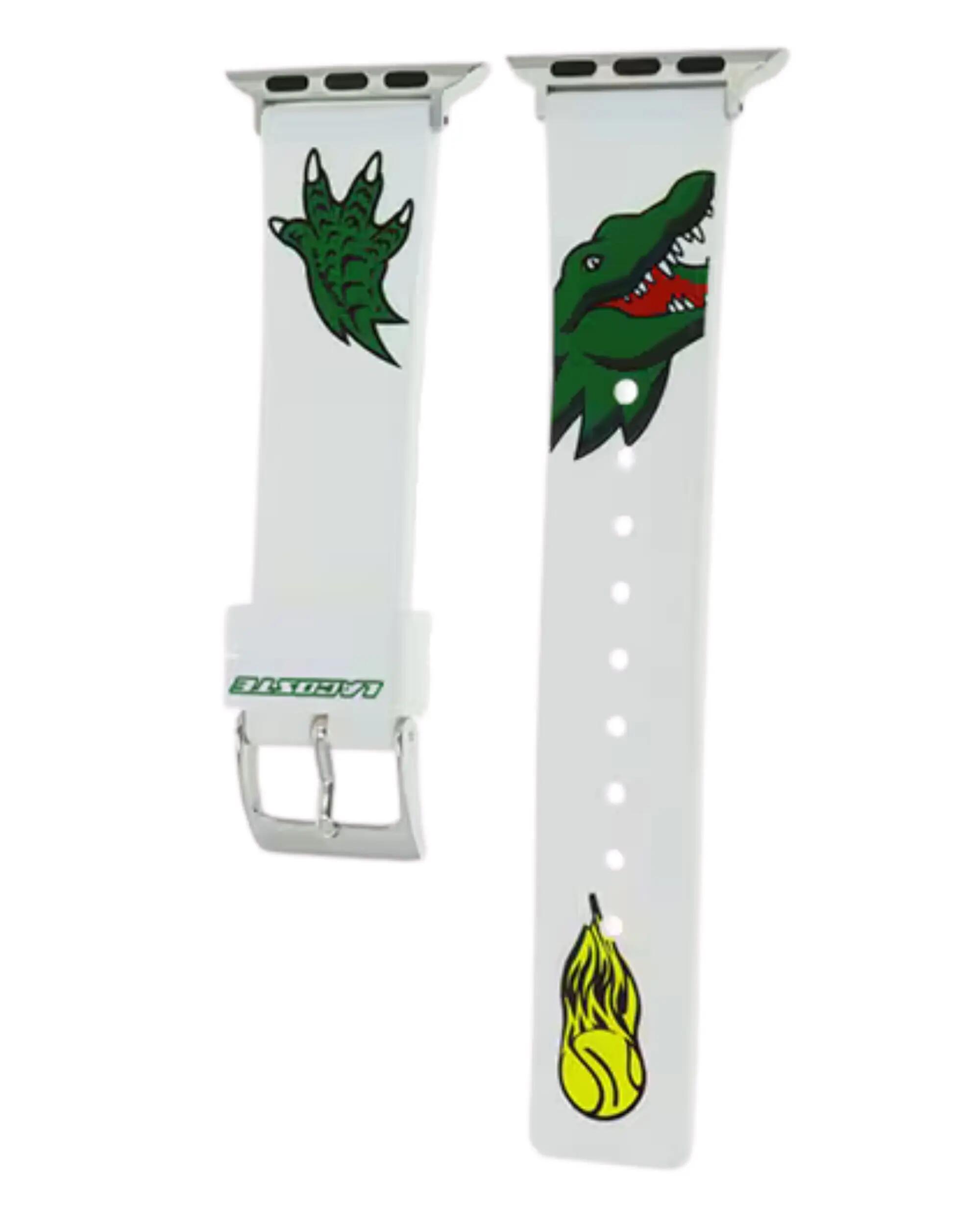 Bracelet en silicone Lacoste pour Apple Watch 38/40 mm Blanc 4/5