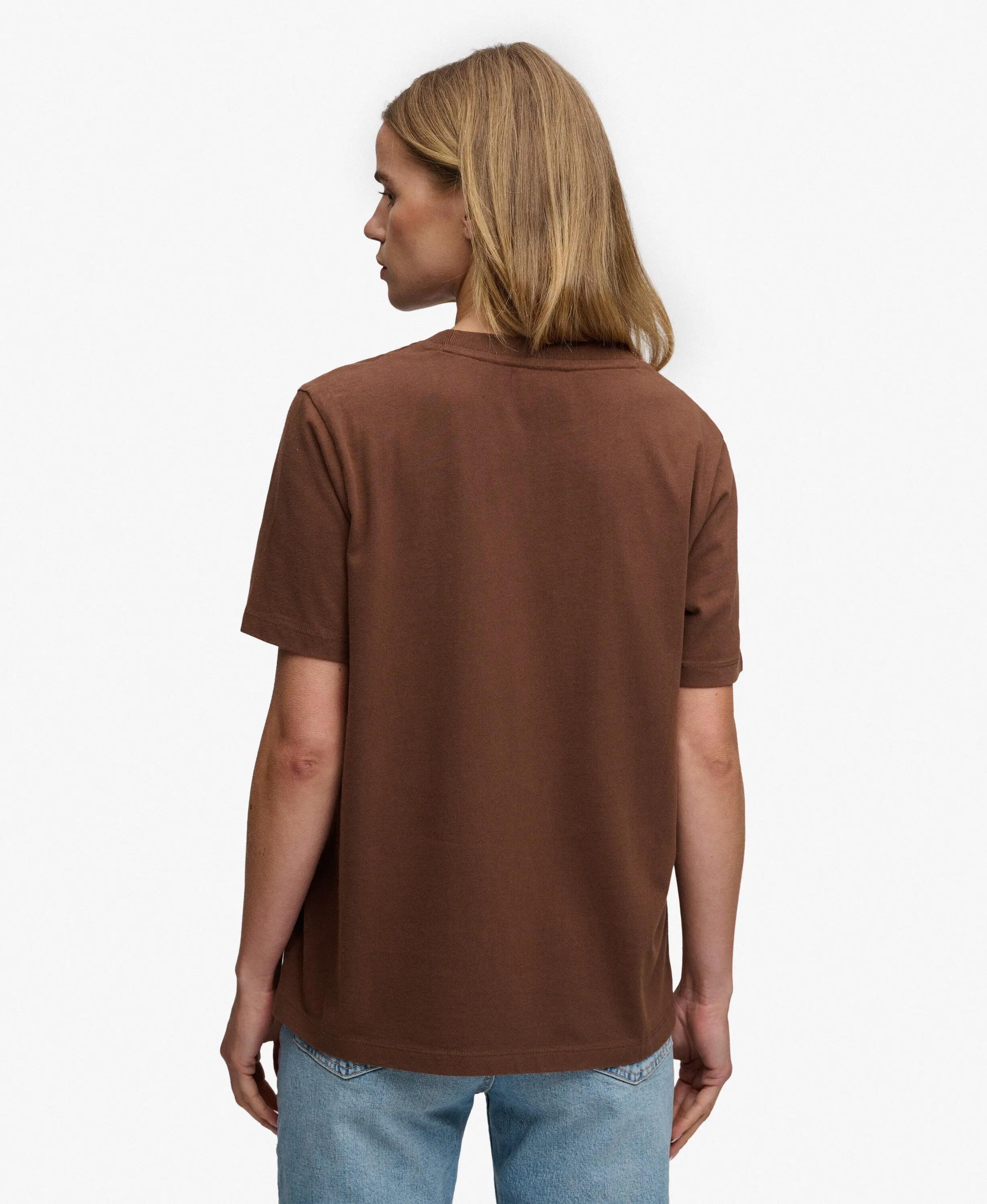 superdry T-shirt Signature ricamata in cotone biologico Chestnut Brown 5/6