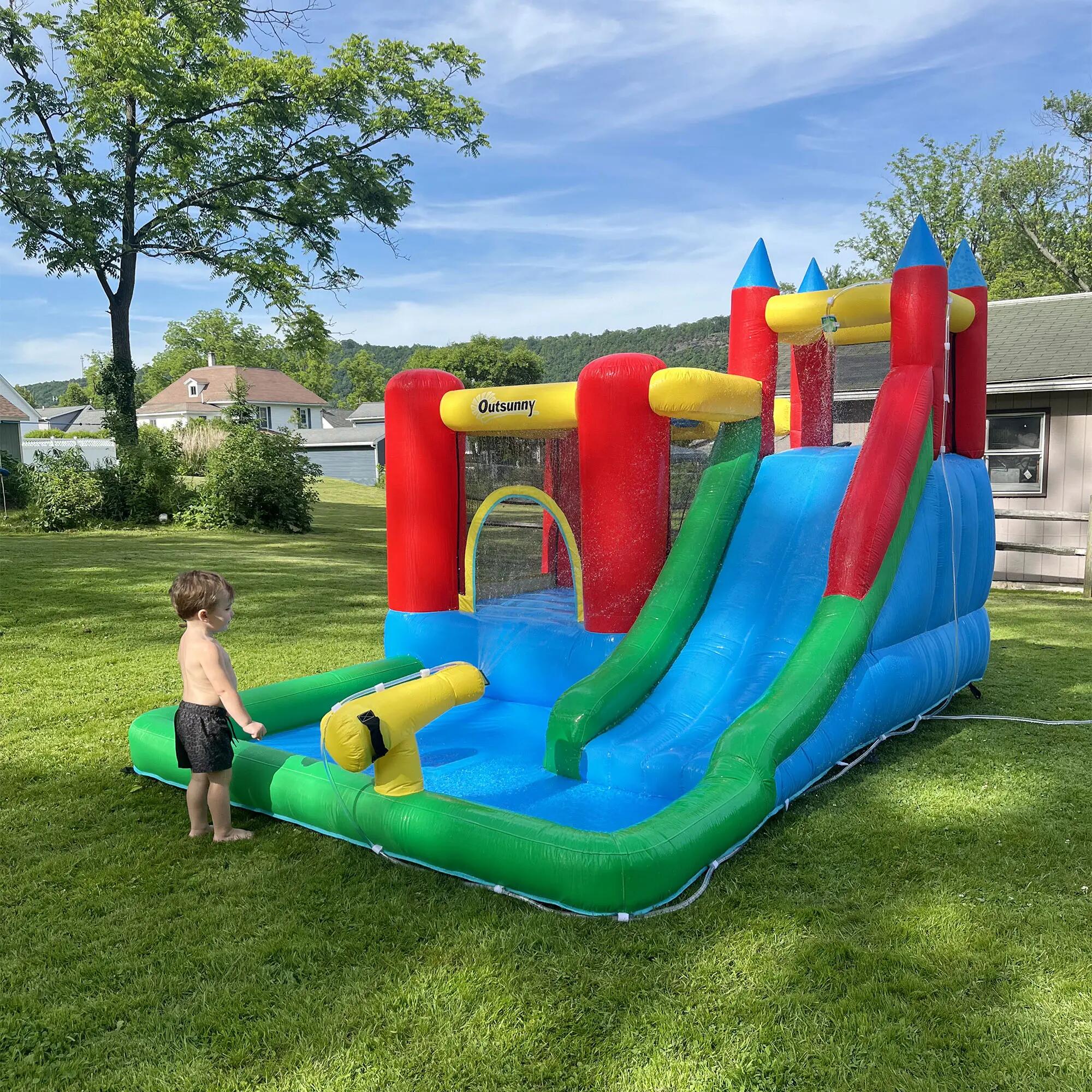 Castillo Hinchable Outsunny 330x245x215 cm Multicolor 5/8