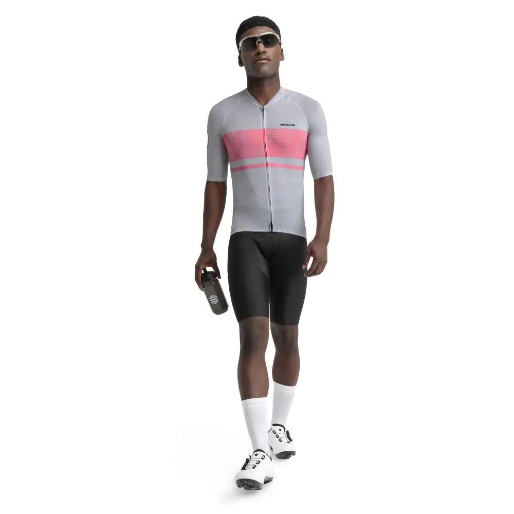 Maillot de manga corta hombre ultraligero ciclismo M3 Cadence Gris 3/8