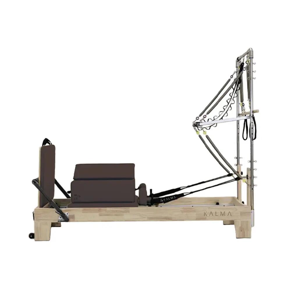 Appareil Pilates Reformer avec tour KALMA by Fitness Tech | Bois de chêne 2/4