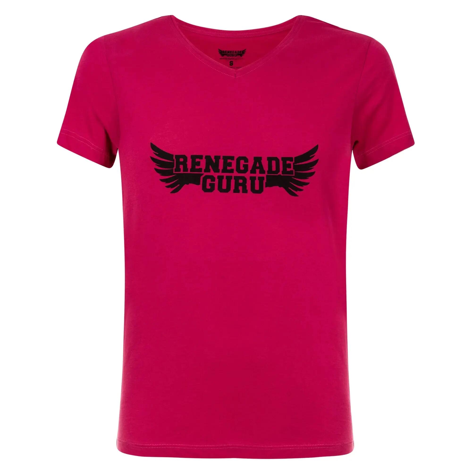 T-shirt Moksha - Col en V à la hanche, doux et confortable - marsala spice 1/2