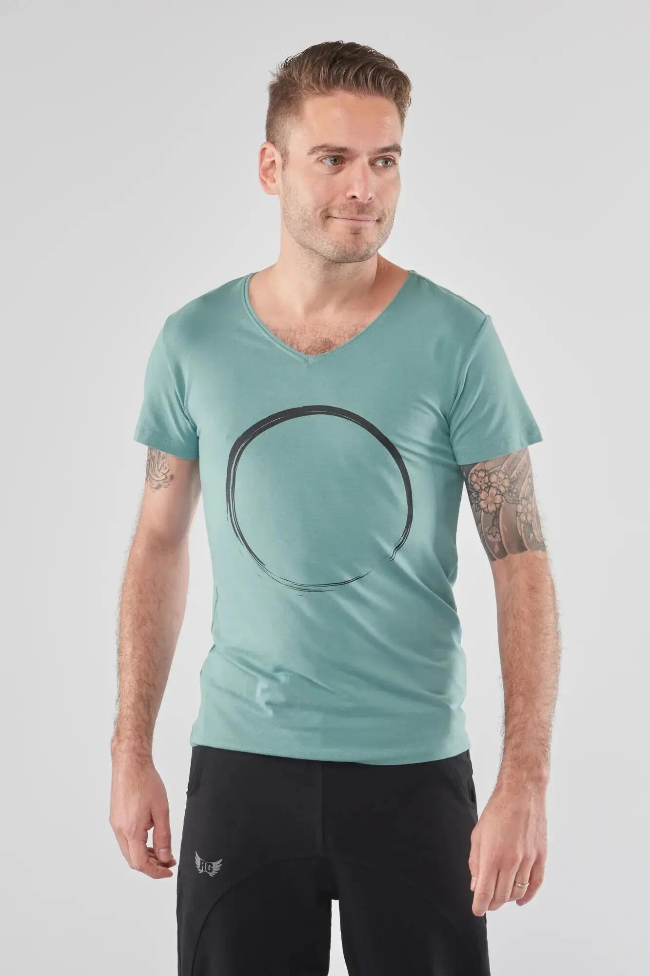 T-shirt Moksha Zen - Col en V à la hanche, doux et confortable - Vert 4/4