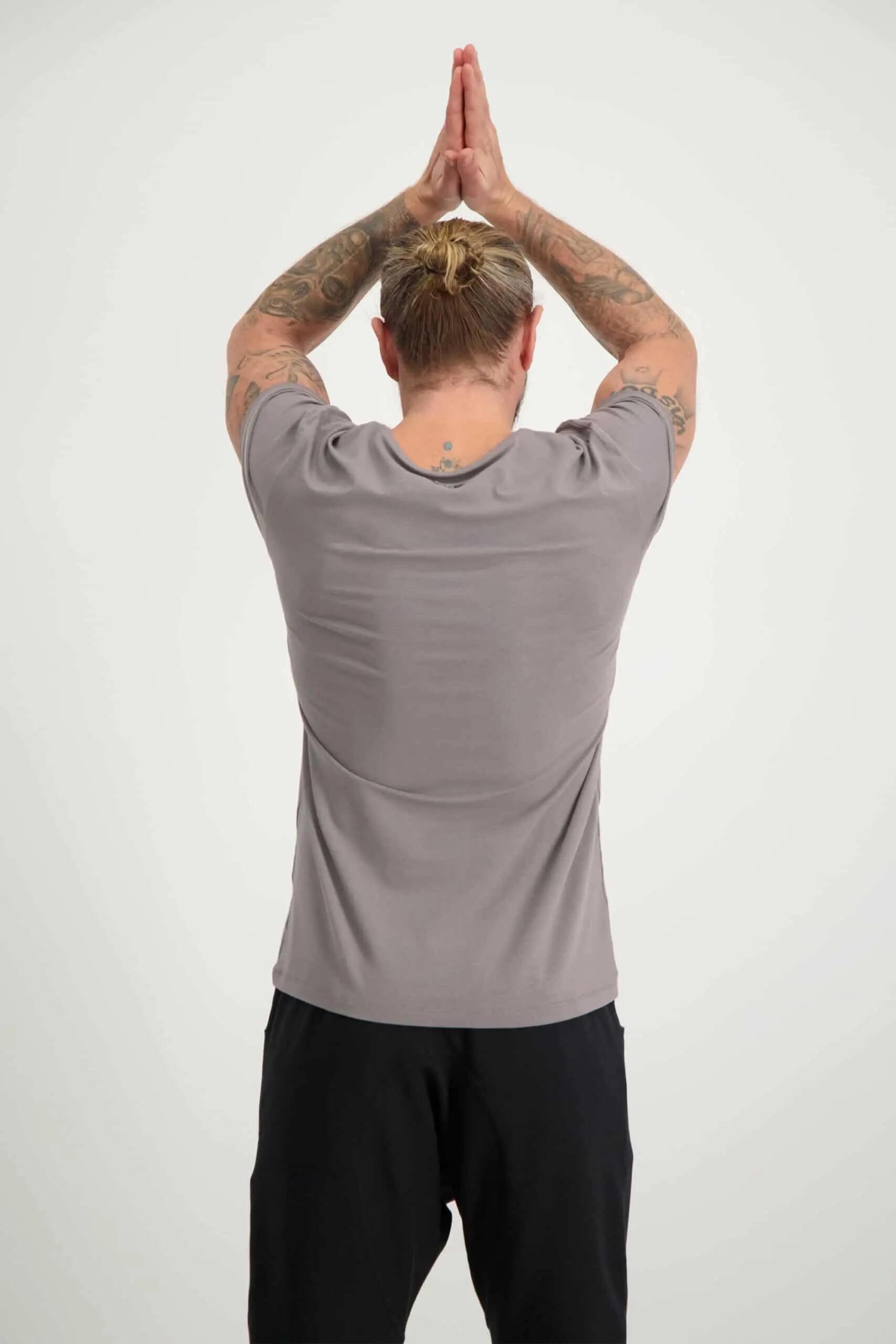 T-shirt Moksha Zen - Col en V à la hanche, doux et confortable - Gris 2/5