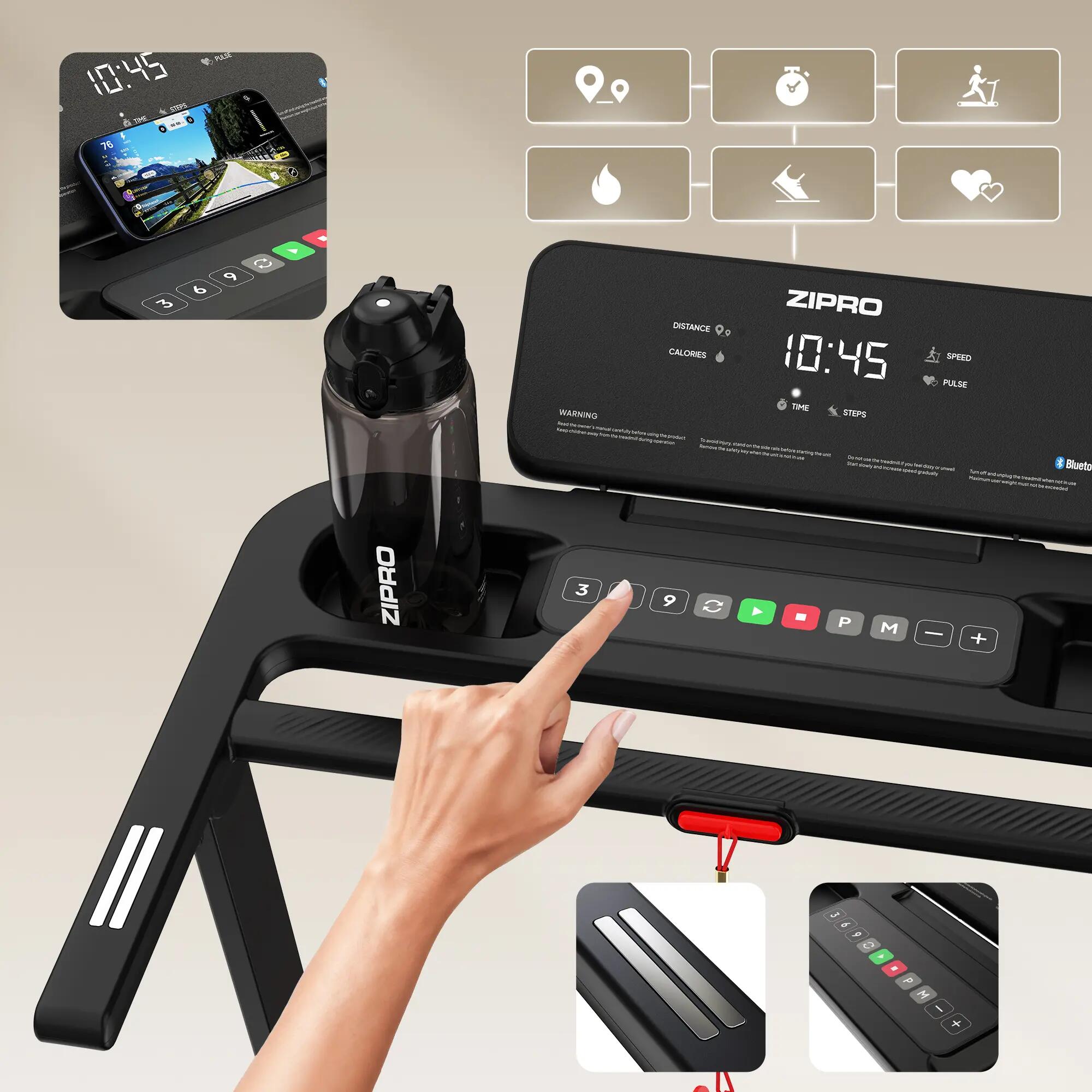 Cinta de correr plegable Forma Lite 12 km/h, inclinación 2 niveles, APP, Zwift 6/14