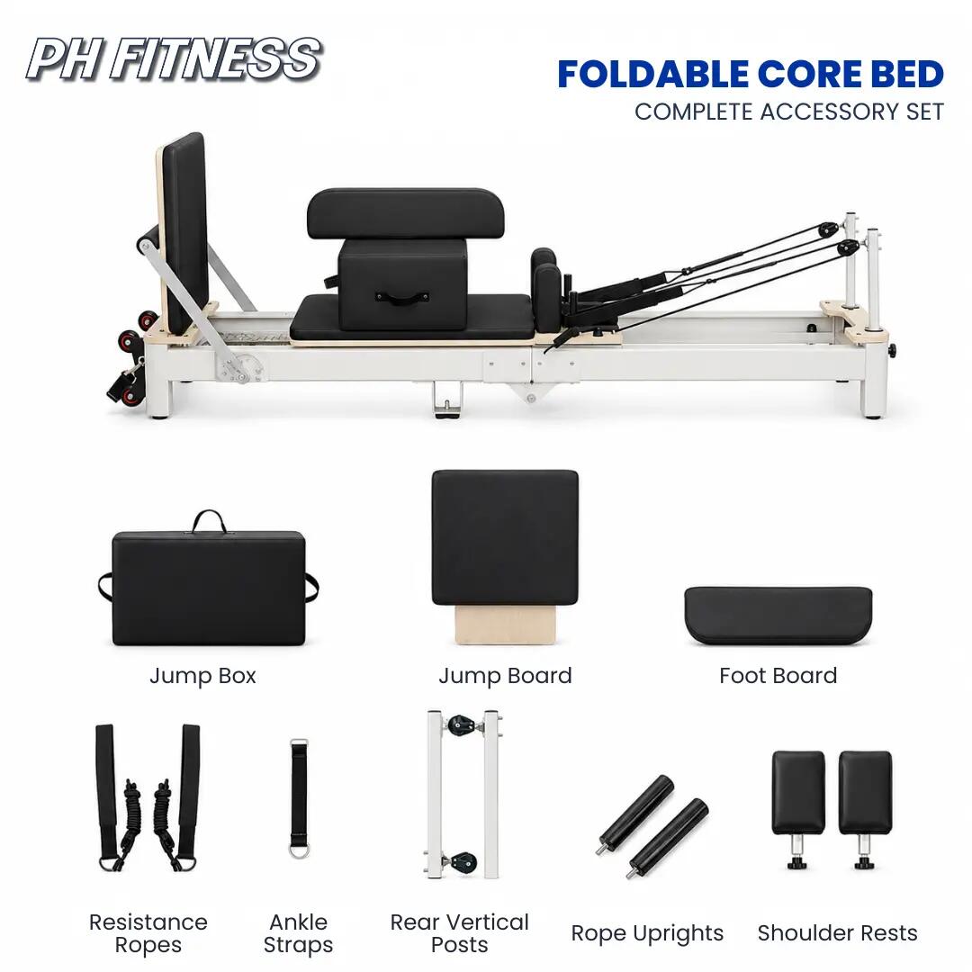 Reformer Pilates in alluminio pieghevole | PH Fitness 3/9