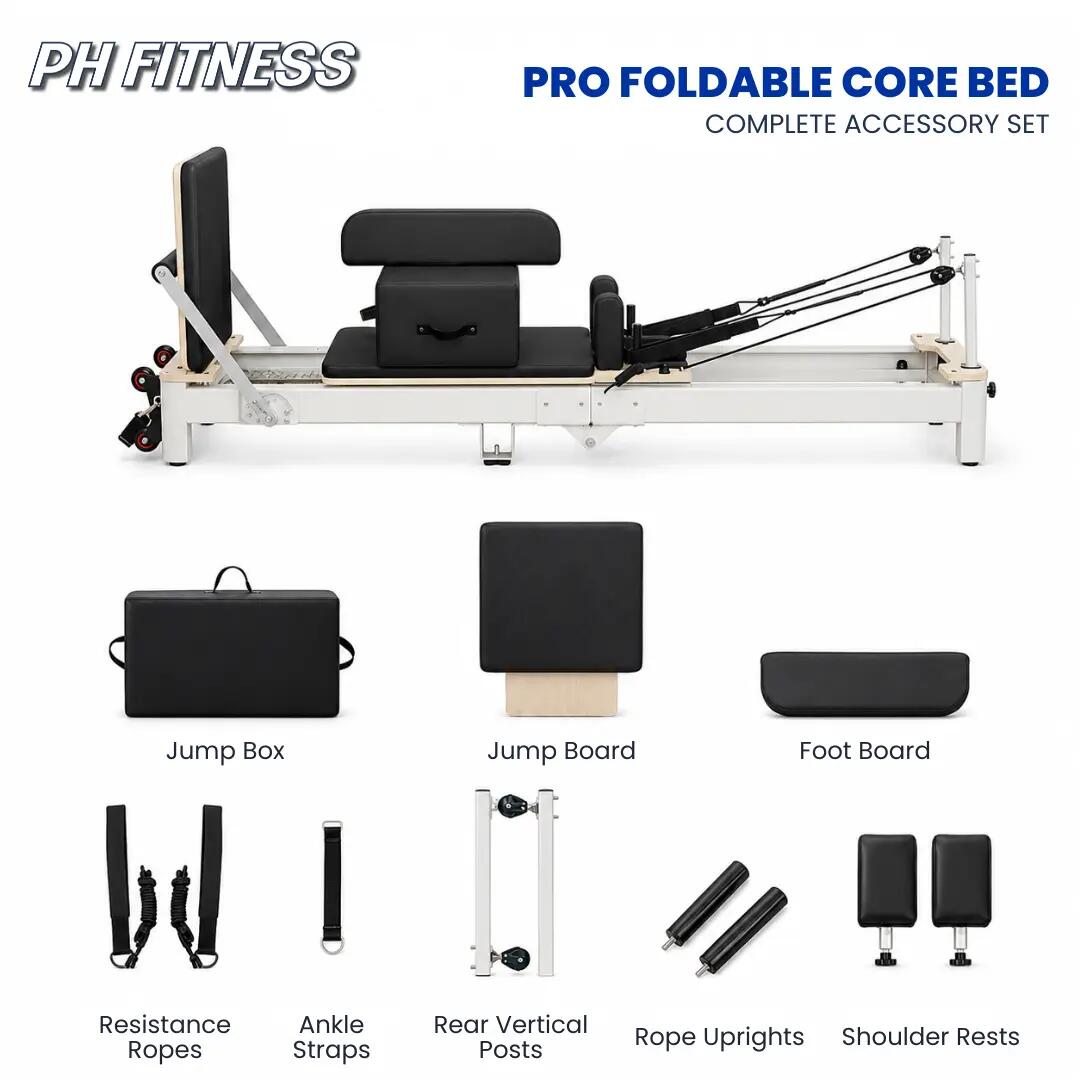 Reformer Pilates PRO alluminio pieghevole | PH Fitness 3/8