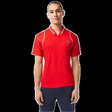 Polo LACOSTE TENNIS x Daniil Medvedev Slim Fit blanc mesh