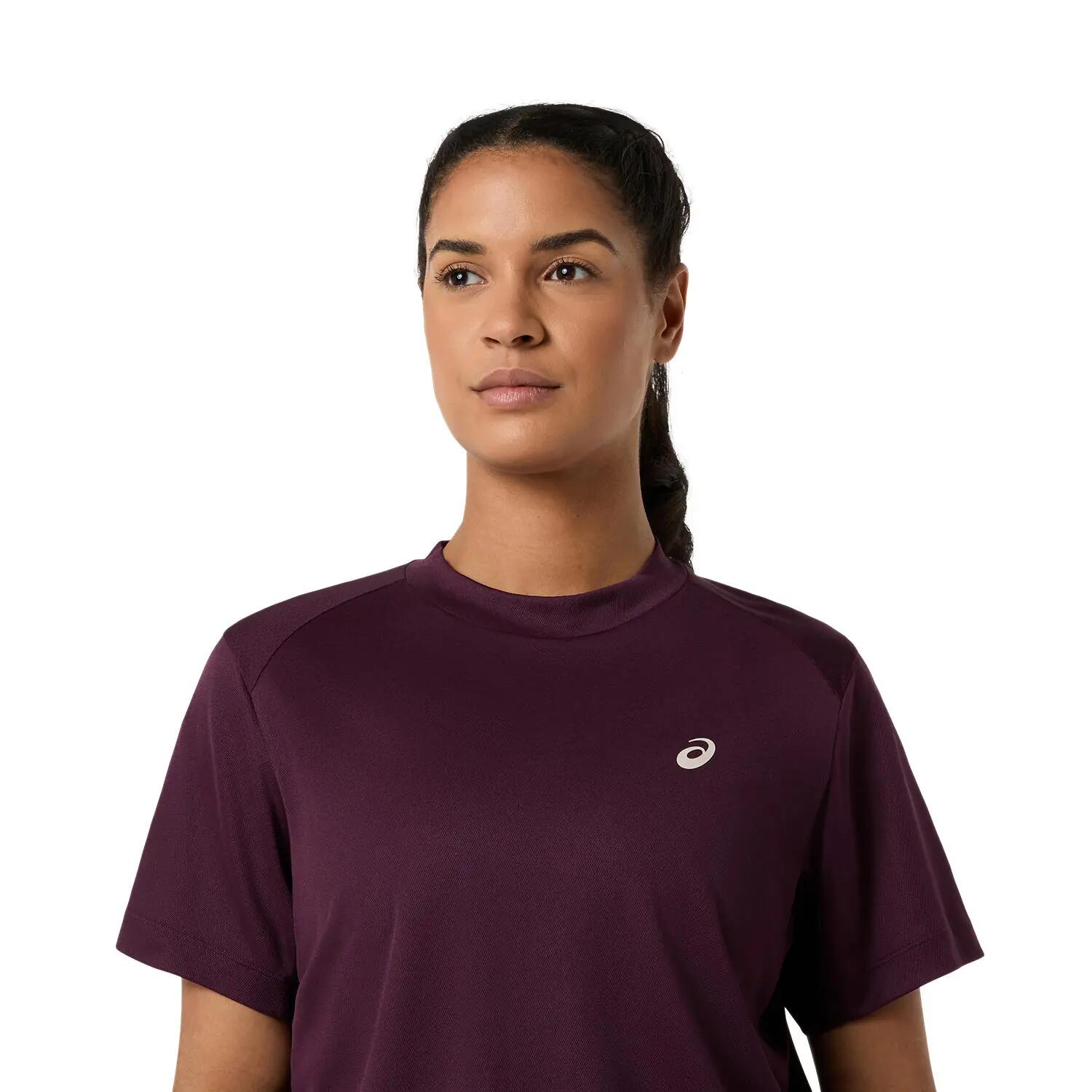Haut Court SS pour femme, couleur aubergine 4/6