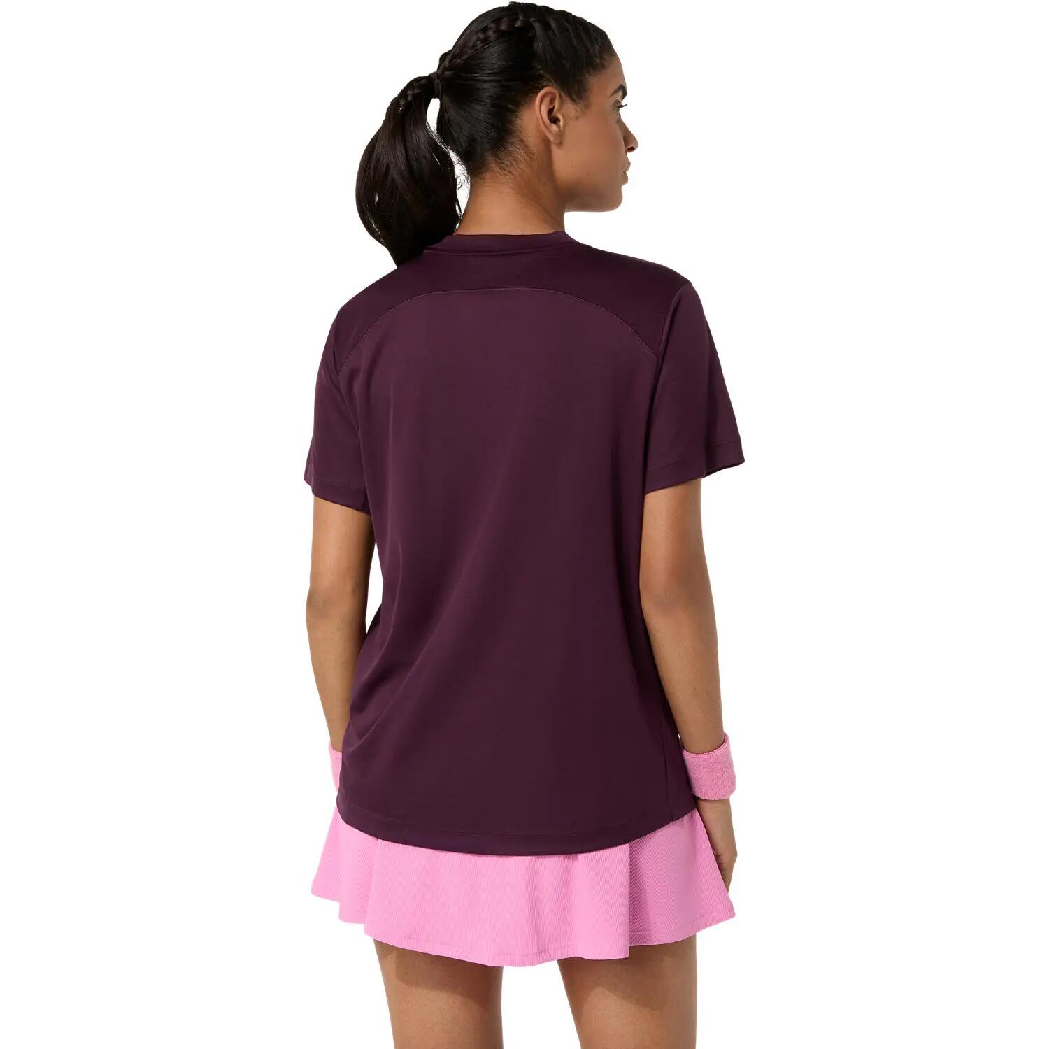 Haut Court SS pour femme, couleur aubergine 2/6