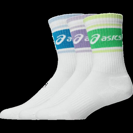 Lot de 3 paires de chaussettes mi-mollet vertes/bleues/violettes