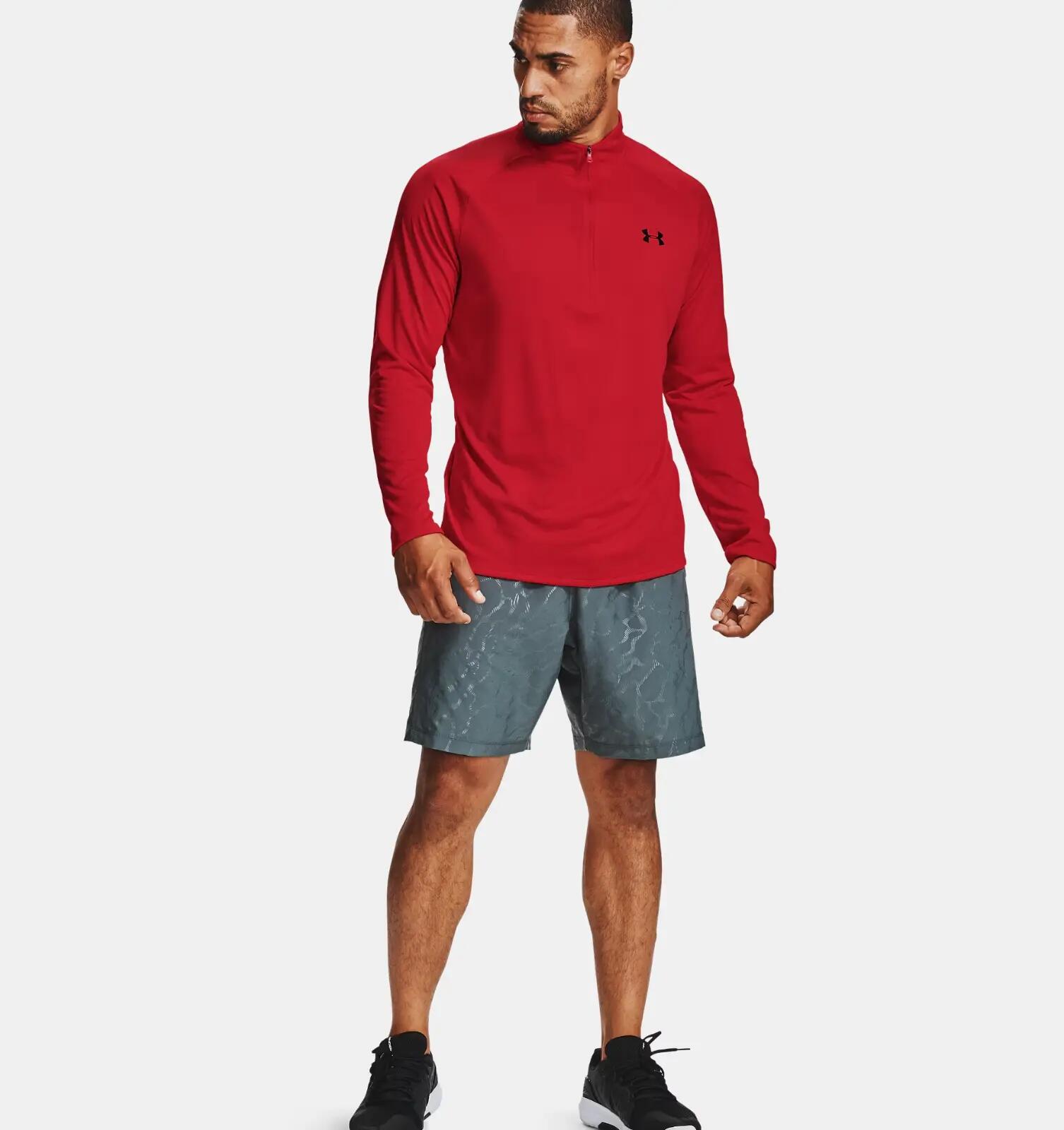 Férfi Under Armour Tech 2.0 Félcipzáras Pulóver Pirosban 2/7