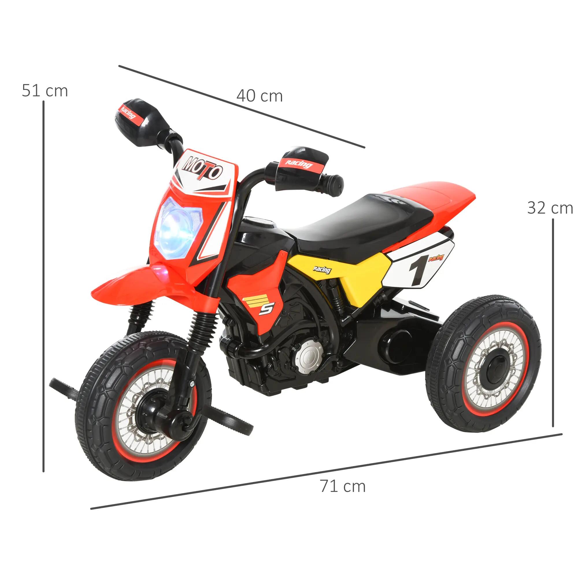 Triciclo para Bebé HOMCOM 71x40x51 cm Rojo 3/8