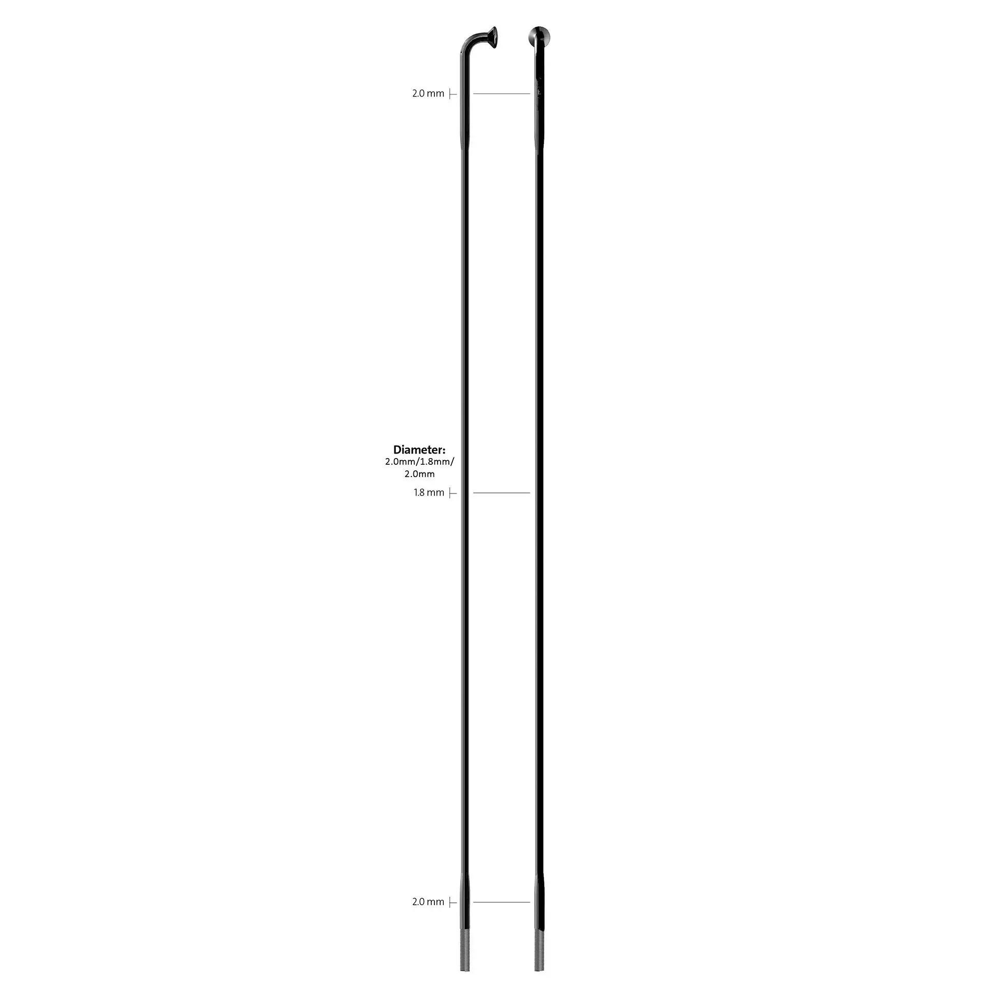 SAPIM szprycha 282 mm DD stal nierdzewna czarna, 100 szt. bez nypli 1/1