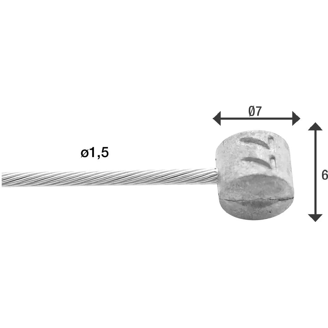 Elvedes Câble de frein 2000mm en acier inoxydable Slick Ø1,5mm T-Nipple 4/6