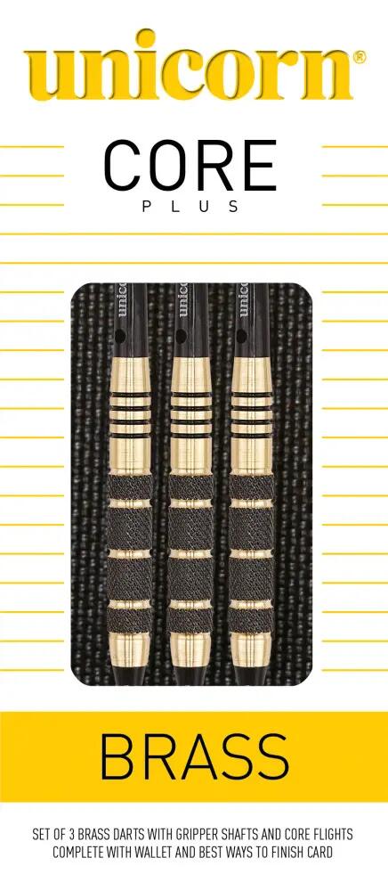 Unicorn S/T Core Plus Win-Blk/Gld Brass Dart - 19G 3/7