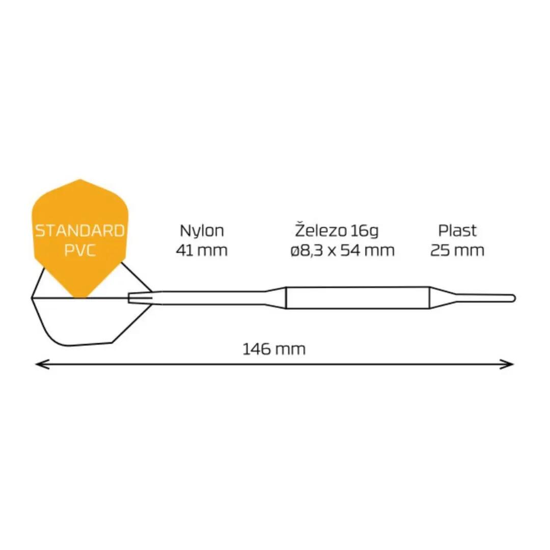 Set šipek STRIKER 2 18g Soft Iron 7/7