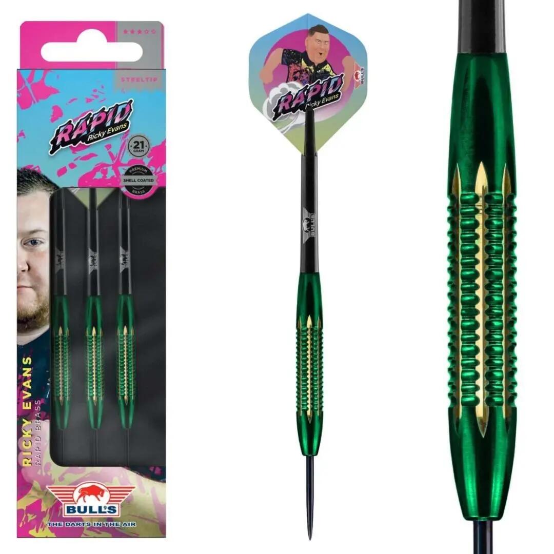 Bulls Ricky Evans Shell Coated Brass 21 Gramm Messing Dartpfeile 3/7