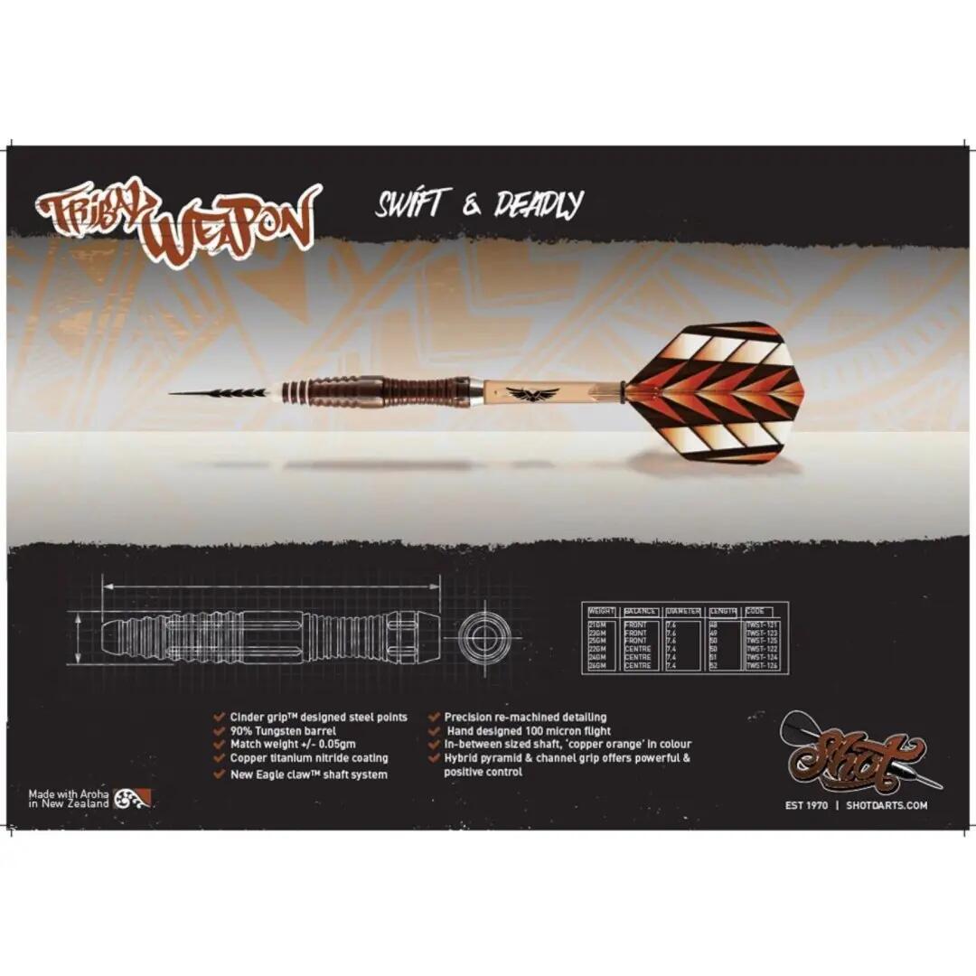 Shot! Tribal Weapon 1 Steeldarts 90% Tungsten 23g 7/7